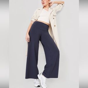 Extra high waisted power chill wide leg yoga pants for women Large Petite NWT